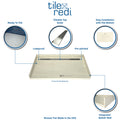 Redi Trench® 36 In x 60 In Barrier Free Tileable Shower Pan Base with Back Drain and Linear Trench