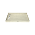 Base'N Bench® 36 In x 72 In Single Curb Tileable Shower Pan Base with Left Drain, Linear Trench, and Bench