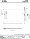 Redi Trench® 36 In x 60 In Single Curb Tileable Shower Pan Base with Left Drain and Linear Trench