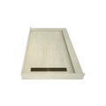Redi Trench® 36 In x 60 In Double Threshold Corner Tileable Shower Pan Base with Left Drain and Linear Trench