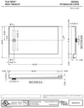 Redi Trench® 36 In x 60 In Double Threshold Corner Tileable Shower Pan Base with Left Drain and Linear Trench