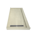 Redi Trench® 36 In x 72 In Double Threshold Corner Tileable Shower Pan Base with Left Drain and Linear Trench