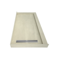 Redi Trench® 36 In x 72 In Double Threshold Corner Tileable Shower Pan Base with Left Drain and Linear Trench