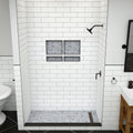Redi Trench® 36 In x 72 In Single Curb Tileable Shower Pan Base with Right Drain and Linear Trench