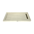 Redi Trench® 36 In x 72 In Double Threshold Corner Tileable Shower Pan Base with Right Drain and Linear Trench