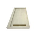Redi Trench® 36 In x 72 In Double Threshold Corner Tileable Shower Pan Base with Right Drain and Linear Trench