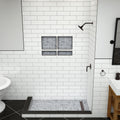 Redi Trench® 36 In x 72 In Double Threshold Corner Tileable Shower Pan Base with Right Drain and Linear Trench