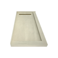 Redi Trench® 36 In x 72 In Double Threshold Corner Tileable Shower Pan Base with Right Drain and Linear Trench