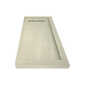 Redi Trench® 36 In x 72 In Double Threshold Corner Tileable Shower Pan Base with Right Drain and Linear Trench