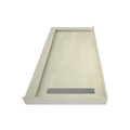 Redi Trench® 36 In x 72 In Double Threshold Corner Tileable Shower Pan Base with Right Drain and Linear Trench