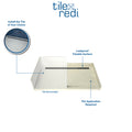 Redi Trench® 40 In x 60 In Barrier Free Tileable Shower Pan Base with Back Drain and Linear Trench