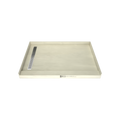 Base'N Bench® 42 In x 72 In Single Curb Tileable Shower Pan Base with Left Drain, Linear Trench, and Bench