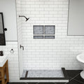 Redi Trench® 42 In x 60 In Right Double Threshold Corner Tileable Shower Pan Base with Left Drain and Linear Trench