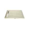 Redi Trench® 42 In x 60 In Right Double Threshold Corner Tileable Shower Pan Base with Left Drain and Linear Trench