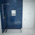 Redi Trench® 42 In x 60 In Right Double Threshold Corner Tileable Shower Pan Base with Left Drain and Linear Trench