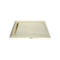 Redi Trench® 42 In x 60 In Right Double Threshold Corner Tileable Shower Pan Base with Left Drain and Linear Trench