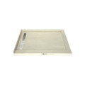 Redi Trench® 42 In x 60 In Right Double Threshold Corner Tileable Shower Pan Base with Left Drain and Linear Trench