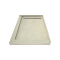 Redi Trench® 42 In x 60 In Right Double Threshold Corner Tileable Shower Pan Base with Left Drain and Linear Trench