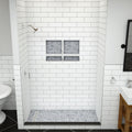 Redi Trench® 42 In x 72 In Single Curb Tileable Shower Pan Base with Left Drain and Linear Trench
