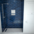Redi Trench® 42 In x 72 In Single Curb Tileable Shower Pan Base with Left Drain and Linear Trench