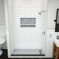 Redi Trench® 42 In x 72 In Single Curb Tileable Shower Pan Base with Right Drain and Linear Trench