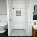 Redi Trench® 48 In x 48 In Barrier Free Tileable Shower Pan Base with Back Drain and Linear Trench