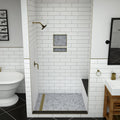 Base'N Bench® 48 In x 60 In Single Curb Tileable Shower Pan Base with Left Drain, Linear Trench, and Bench