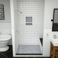 Base'N Bench® 48 In x 60 In Single Curb Tileable Shower Pan Base with Left Drain, Linear Trench, and Bench