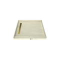 Base'N Bench® 48 In x 60 In Single Curb Tileable Shower Pan Base with Left Drain, Linear Trench, and Bench