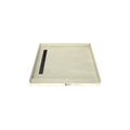Base'N Bench® 48 In x 60 In Single Curb Tileable Shower Pan Base with Left Drain, Linear Trench, and Bench