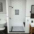 Base'N Bench® 48 In x 60 In Single Curb Tileable Shower Pan Base with Left Drain, Linear Trench, and Bench