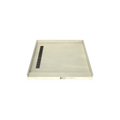 Base'N Bench® 48 In x 60 In Single Curb Tileable Shower Pan Base with Left Drain, Linear Trench, and Bench