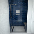 Base'N Bench® 48 In x 60 In Single Curb Tileable Shower Pan Base with Left Drain, Linear Trench, and Bench