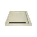 Redi Trench® 48 In x 48 In Single Curb Tileable Shower Pan Base with Left Drain and Linear Trench