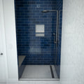 Base'N Bench® 48 In x 60 In Single Curb Tileable Shower Pan Base with Right Drain, Linear Trench, and Bench