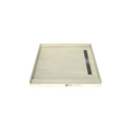 Base'N Bench® 48 In x 60 In Single Curb Tileable Shower Pan Base with Right Drain, Linear Trench, and Bench