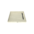 Base'N Bench® 48 In x 60 In Single Curb Tileable Shower Pan Base with Right Drain, Linear Trench, and Bench