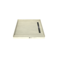 Base'N Bench® 48 In x 60 In Single Curb Tileable Shower Pan Base with Right Drain, Linear Trench, and Bench