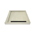 Redi Trench® 48 In x 48 In Single Curb Tileable Shower Pan Base with Right Drain and Linear Trench