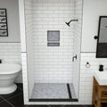 Redi Trench® 48 In x 48 In Single Curb Tileable Shower Pan Base with Right Drain and Linear Trench