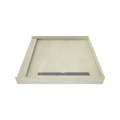 Redi Trench® 48 In x 48 In Single Curb Tileable Shower Pan Base with Right Drain and Linear Trench