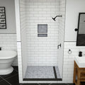 Redi Trench® 48 In x 48 In Single Curb Tileable Shower Pan Base with Right Drain and Linear Trench