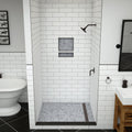 Redi Trench® 48 In x 48 In Single Curb Tileable Shower Pan Base with Right Drain and Linear Trench
