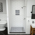 Redi Trench® 48 In x 48 In Single Curb Tileable Shower Pan Base with Right Drain and Linear Trench