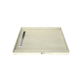 Base'N Bench® 48 In x 72 In Single Curb Tileable Shower Pan Base with Left Drain, Linear Trench, and Bench