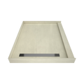 Redi Trench® 48 In x 60 In Single Curb Tileable Shower Pan Base with Left Drain and Linear Trench