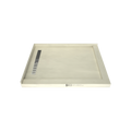 Redi Trench® 48 In x 60 In Right Double Threshold Corner Tileable Shower Pan Base with Left Drain and Linear Trench
