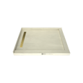 Redi Trench® 48 In x 60 In Right Double Threshold Corner Tileable Shower Pan Base with Left Drain and Linear Trench