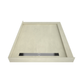 Redi Trench® 48 In x 60 In Right Double Threshold Corner Tileable Shower Pan Base with Left Drain and Linear Trench