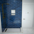 Redi Trench® 48 In x 60 In Right Double Threshold Corner Tileable Shower Pan Base with Left Drain and Linear Trench